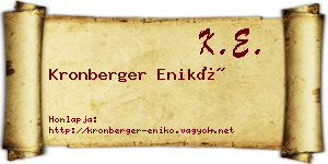 Kronberger Enikő névjegykártya